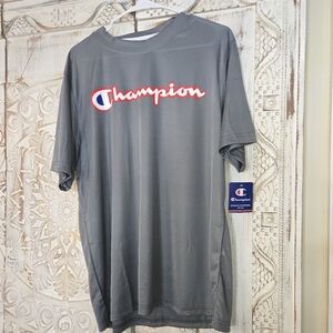 Champion XL Mens Tshirt Dryfit Lightweight Gray With Red Letters NWT